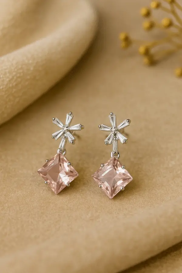 blush princess drop earrings