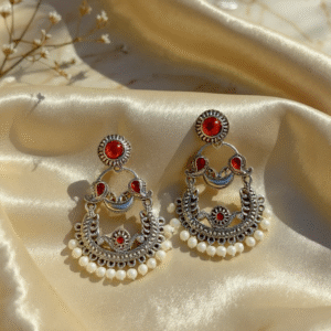 ruby chandbali jhumkas