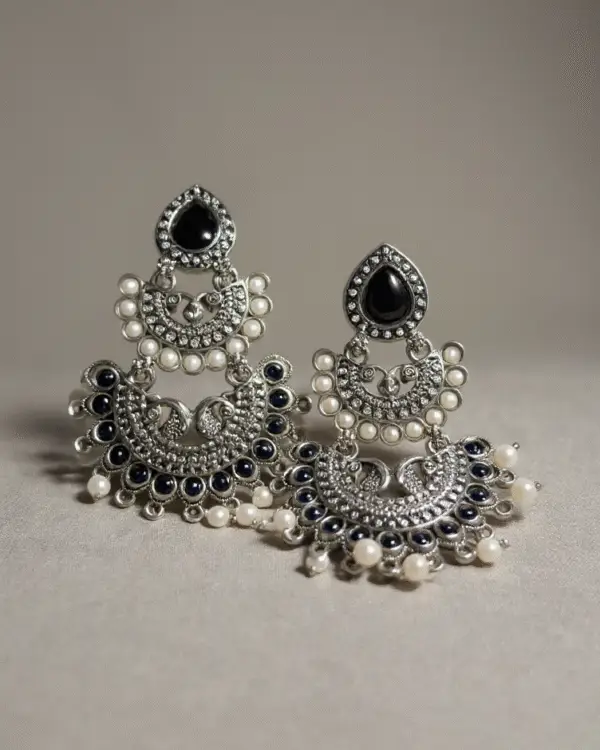 pearl royalty chandelier earrings