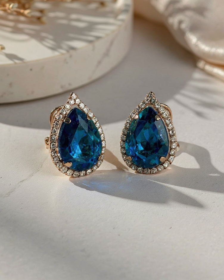 Ocean Drop Teardrop Earrings