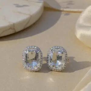 royal cushion stud earrings